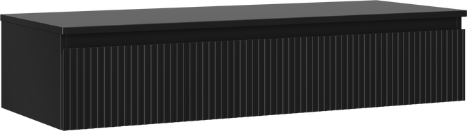 Mexen Rivel kúpeľňová skrinka pod umývadlo 120 cm s doskou, 1 zásuvka, ryhovaná, čierna matná - 91A20-12023-1-BFC71