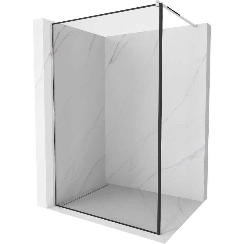 Mexen Kioto sprchová stena Walk-in 130 x 200 cm, čierny rám 8 mm, chróm - 800-130-101-01-70