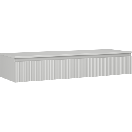 Mexen Rivel kúpeľňová skrinka pod umývadlo 140 cm s doskou, 1 zásuvka, drážkovaná, sivá matná - 91A20-14023-1-BFC62