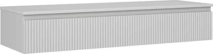 Mexen Rivel kúpeľňová skrinka pod umývadlo 140 cm s doskou, 1 zásuvka, drážkovaná, sivá matná - 91A20-14023-1-BFC62