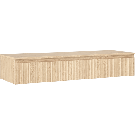 Mexen Rivel kúpeľňová skrinka pod umývadlo 140 cm s doskou, 1 zásuvka, drážkovaná, dub - 91A20-14023-1-BFC81