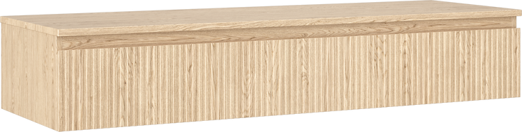 Mexen Rivel kúpeľňová skrinka pod umývadlo 140 cm s doskou, 1 zásuvka, drážkovaná, dub - 91A20-14023-1-BFC81