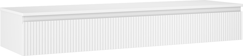 Mexen Rivel kúpeľňová skrinka pod umývadlo 160 cm s doskou, 1 zásuvka, ryhovaná, matná biela - 91A20-16023-1-BFC01