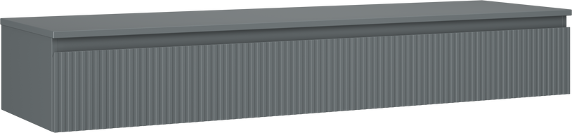 Mexen Rivel kúpeľňová skrinka pod umývadlo 160 cm s doskou, 1 zásuvka, drážkovaná, grafit mat - 91A20-16023-1-BFC66