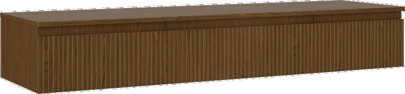 Mexen Rivel kúpeľňová skrinka pod umývadlo 160 cm s doskou, 1 zásuvka, ryhovaná, orech - 91A20-16023-1-BFC86