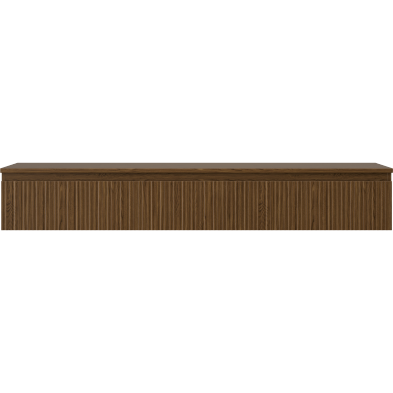 Mexen Rivel kúpeľňová skrinka pod umývadlo 160 cm s doskou, 1 zásuvka, ryhovaná, orech - 91A20-16023-1-BFC86