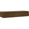 Mexen Rivel kúpeľňová skrinka pod umývadlo 140 cm s doskou, 1 zásuvka, ryhovaná, orech - 91A20-14023-1-BFC86