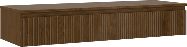 Mexen Rivel kúpeľňová skrinka pod umývadlo 140 cm s doskou, 1 zásuvka, ryhovaná, orech - 91A20-14023-1-BFC86