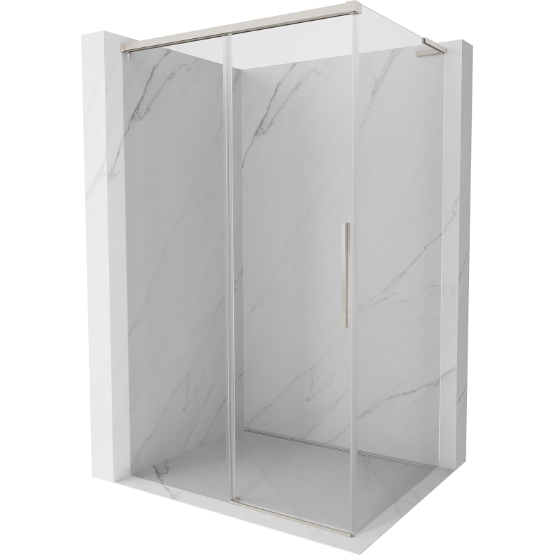 Mexen Rox L posuvná sprchová kabína 90 x 75 cm, transparentná, kartáčovaný nikel - 8C2L-090-075-97-00