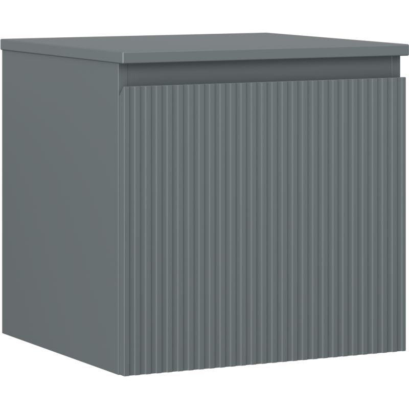 Mexen Rivel kúpeľňová skrinka pod umývadlo 50 cm s doskou, 1 zásuvka, ryhovaná, matná grafitová - 91A20-05047-1-BFC66