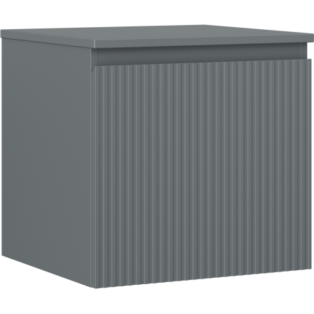 Mexen Rivel kúpeľňová skrinka pod umývadlo 50 cm s doskou, 1 zásuvka, ryhovaná, matná grafitová - 91A20-05047-1-BFC66