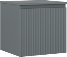 Mexen Rivel kúpeľňová skrinka pod umývadlo 50 cm s doskou, 1 zásuvka, ryhovaná, matná grafitová - 91A20-05047-1-BFC66