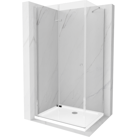 Mexen Lima sprchová kabína, skladacie dvere 110 x 80 cm, transparentnéné, chrómová + závesný bidet Flat - 856-110-080-01-00-4010