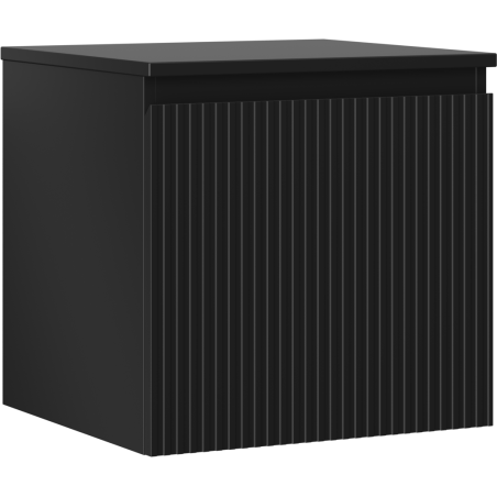 Mexen Rivel kúpeľňová skrinka pod umývadlo 50 cm s doskou, 1 zásuvka, drážkovaná, čierna matná - 91A20-05047-1-BFC71