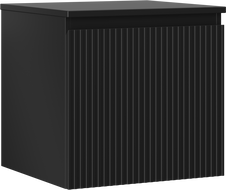 Mexen Rivel kúpeľňová skrinka pod umývadlo 50 cm s doskou, 1 zásuvka, drážkovaná, čierna matná - 91A20-05047-1-BFC71