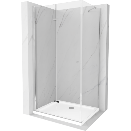 Mexen Lima sprchový kút skladací 110 x 90 cm, transparentný, chróm + vanička Flat - 856-110-090-01-00-4010