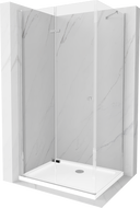 Mexen Lima skladací sprchovací kút 110 x 90 cm, transparentný, chróm + vanička Flat - 856-110-090-01-00-4010