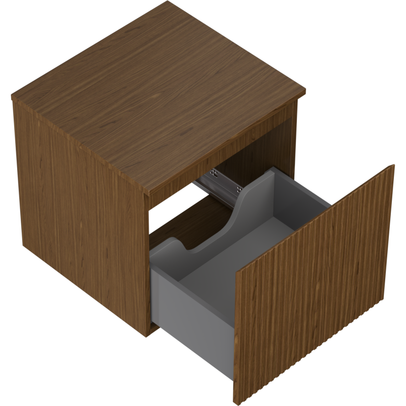 Mexen Rivel kúpeľňová skrinka pod umývadlo 50 cm s doskou, 1 zásuvka, ryhovaná, orech - 91A20-05047-1-BFC86