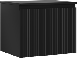 Mexen Rivel kúpeľňová skrinka pod umývadlo 60 cm s pracovnou doskou, 1 zásuvka, ryhovaná, čierna matná - 91A20-06047-1-BFC71