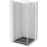 Zložená sprchová kabína Mexen Lima 90 x 90 cm, transparentná, chróm + vanička Flat, čierna - 856-090-090-01-00-4070