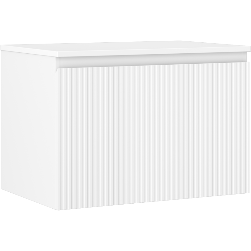 Mexen Rivel kúpeľňová skrinka pod umývadlo 70 cm so stolovou doskou, 1 zásuvka, ryhovaná, biela matná - 91A20-07047-1-BFC01