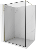 Mexen Kioto sprchová stena Walk-in 100 x 200 cm, čierny rám 8 mm, zlatá - 800-100-101-50-70