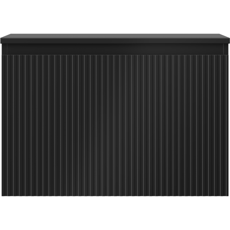 Mexen Rivel kúpeľňová skrinka pod umývadlo 70 cm s doskou, 1 zásuvka, drážkovaná, čierna matná - 91A20-07047-1-BFC71