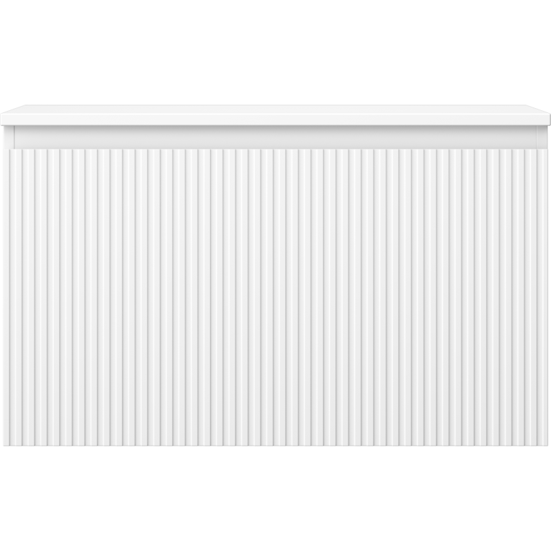 Mexen Rivel kúpeľňová skrinka pod umývadlo 80 cm s doskou, 1 zásuvka, ryhovaná, biela matná - 91A20-08047-1-BFC01