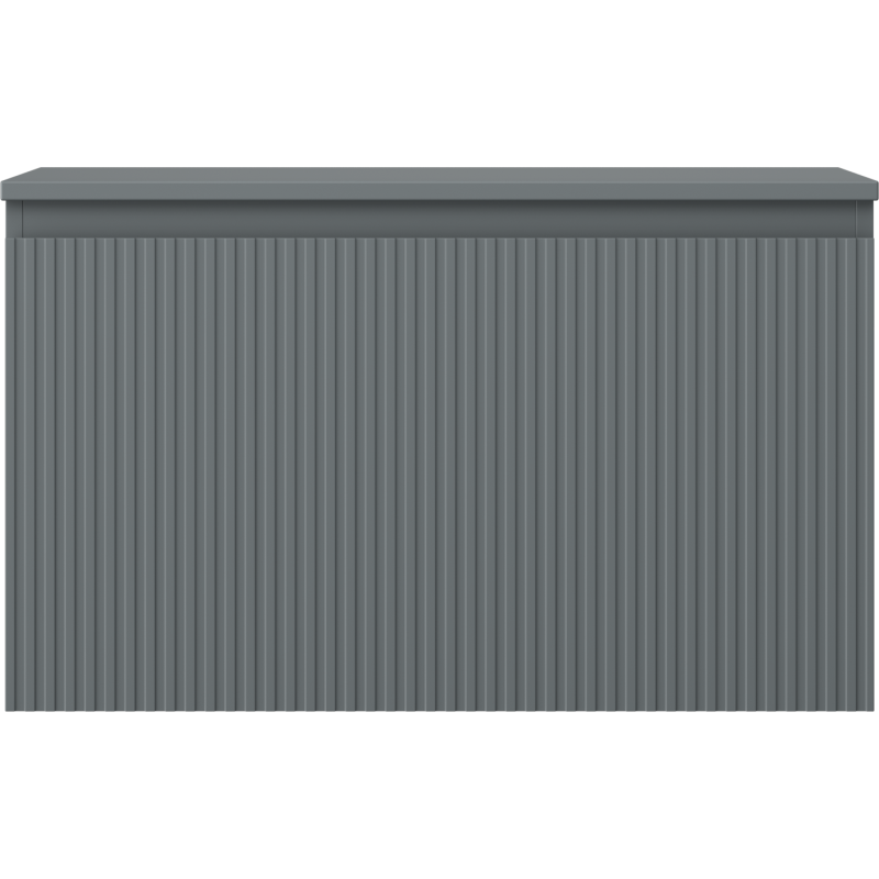 Mexen Rivel kúpeľňová skrinka pod umývadlo 80 cm s doskou, 1 zásuvka, drážkovaná, grafit mat - 91A20-08047-1-BFC66