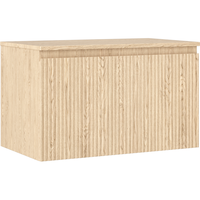 Mexen Rivel kúpeľňová skrinka pod umývadlo 80 cm s doskou, 1 zásuvka, ryhovaná, dub - 91A20-08047-1-BFC81