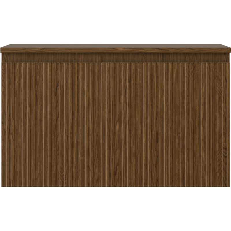 Mexen Rivel kúpeľňová skrinka pod umývadlo 80 cm s doskou, 1 zásuvka, ryhovaná, orech - 91A20-08047-1-BFC86