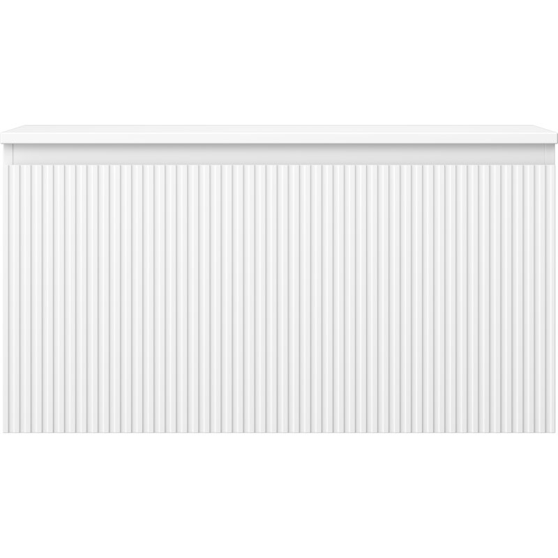 Mexen Rivel kúpeľňová skrinka pod umývadlo 90 cm s doskou, 1 zásuvka, ryhovaná, biela matná - 91A20-09047-1-BFC01