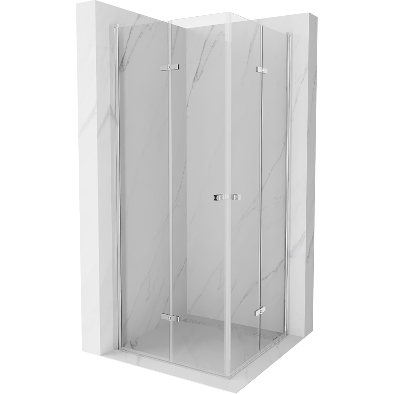 Mexen Lima Duo skladacia sprchová kabína 80 x 80 cm, transparentná, chróm - 856-080-080-02-00