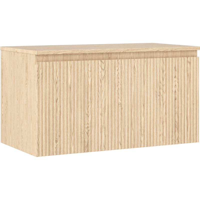 Mexen Rivel skrinka do kúpeľne pod umývadlo 90 cm s doskou, 1 zásuvka, vrúbkovaná , dub - 91A20-09047-1-BFC81