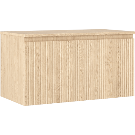 Mexen Rivel skrinka do kúpeľne pod umývadlo 90 cm s doskou, 1 zásuvka, vrúbkovaná , dub - 91A20-09047-1-BFC81