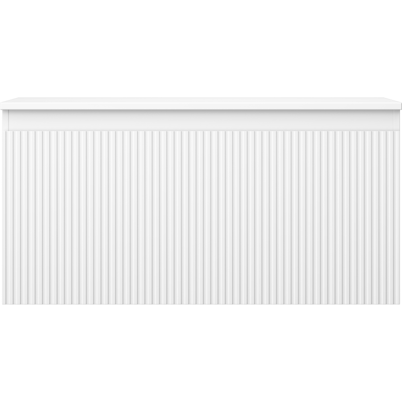 Mexen Rivel kúpeľňová skrinka pod umývadlo 100 cm s doskou, 1 zásuvka, drážkovaná, biela matná - 91A20-10047-1-BFC01