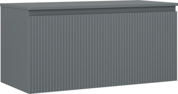 Mexen Rivel kúpeľňová skrinka pod umývadlo 100 cm s doskou, 1 zásuvka, drážkovaná, grafit mat - 91A20-10047-1-BFC66