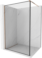 Mexen Kioto sprchová stena Walk-in 70 x 200 cm, čierny rámik 8 mm, ružové zlato - 800-070-101-60-70