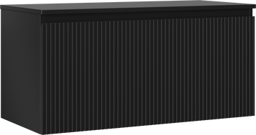 Mexen Rivel kúpeľňová skrinka pod umývadlo 100 cm s doskou, 1 zásuvka, ryhovaná, čierny mat - 91A20-10047-1-BFC71