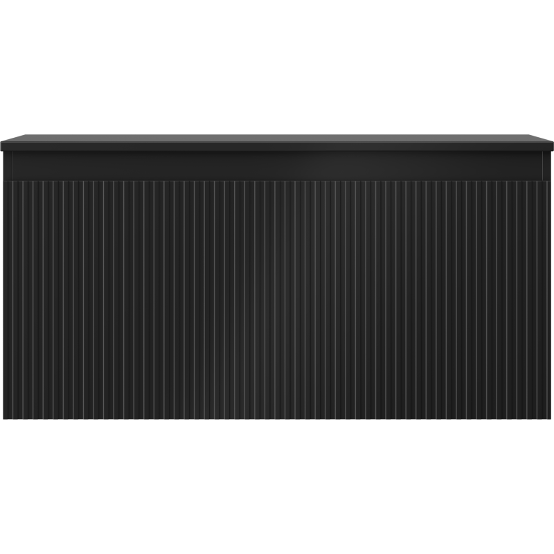 Mexen Rivel kúpeľňová skrinka pod umývadlo 100 cm s doskou, 1 zásuvka, ryhovaná, čierny mat - 91A20-10047-1-BFC71