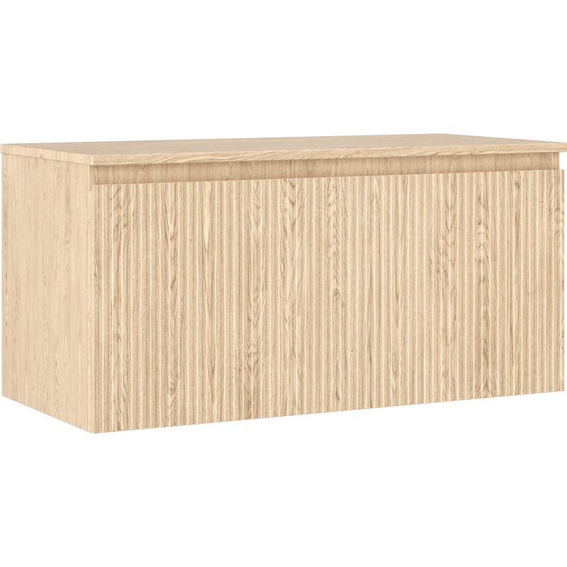 Mexen Rivel kúpeľňová skrinka pod umývadlo 100 cm s doskou, 1 zásuvka, ryhovaná, dub - 91A20-10047-1-BFC81