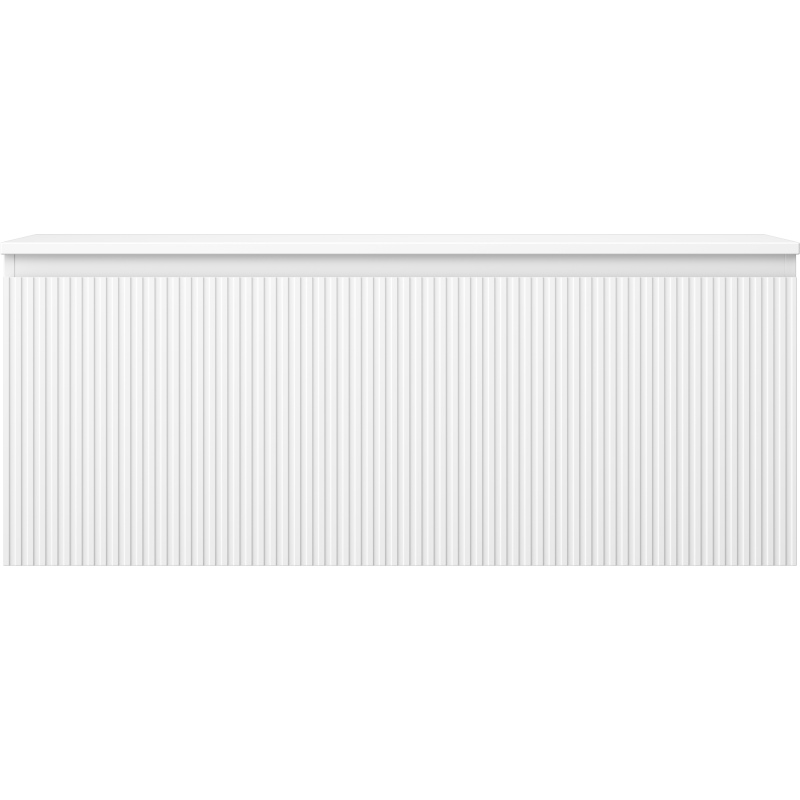 Mexen Rivel kúpeľňová skrinka pod umývadlo 120 cm s doskou, 1 zásuvka, ryhovaná, biela mat - 91A20-12047-1-BFC01