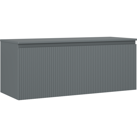 Mexen Rivel kúpeľňová skrinka pod umývadlo 120 cm s doskou, 1 zásuvka, vrúbkovaná, grafit mat - 91A20-12047-1-BFC66