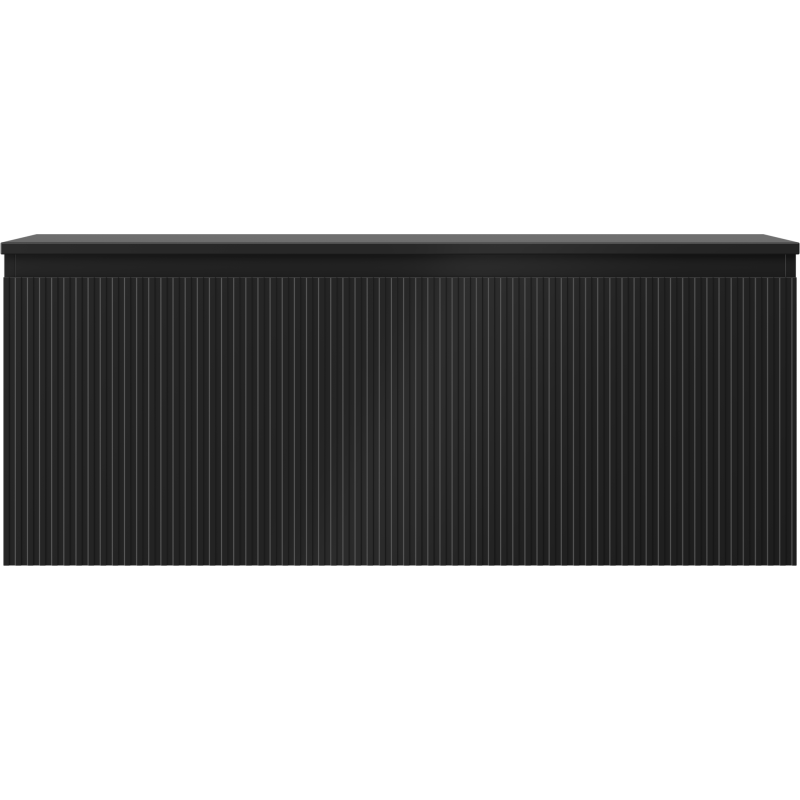 Mexen Rivel kúpeľňová skrinka pod umývadlo 120 cm s doskou, 1 zásuvka, ryhovaná, čierna matná - 91A20-12047-1-BFC71