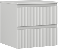 Mexen Rivel kúpeľňová skrinka pod umývadlo 50 cm s doskou, 2 zásuvky, ryhovaná, sivá matná - 91A20-05047-2-BFFC62