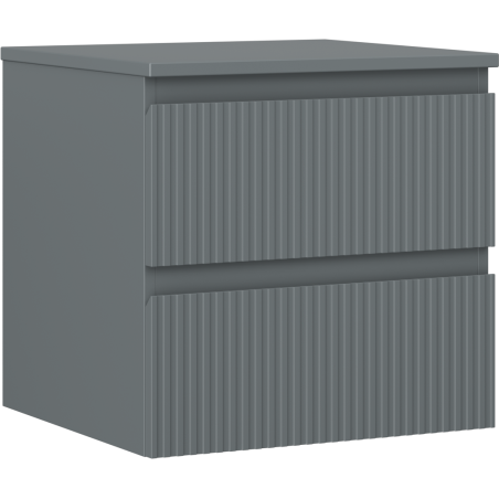 Mexen Rivel kúpeľňová skrinka pod umývadlo 50 cm s pracovnou doskou, 2 zásuvky, ryhovaná, grafit mat - 91A20-05047-2-BFFC66