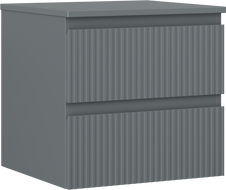 Mexen Rivel kúpeľňová skrinka pod umývadlo 50 cm s pracovnou doskou, 2 zásuvky, ryhovaná, grafit mat - 91A20-05047-2-BFFC66