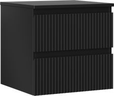 Mexen Rivel kúpeľňová skrinka pod umývadlo 50 cm s doskou, 2 zásuvky, ryhovaná, čierna mat - 91A20-05047-2-BFFC71
