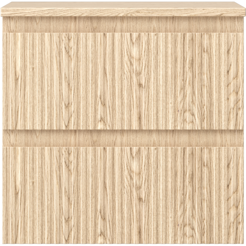 Mexen Rivel kúpeľňová skrinka pod umývadlo 50 cm s doskou, 2 zásuvky, ryhovaná, dub - 91A20-05047-2-BFFC81