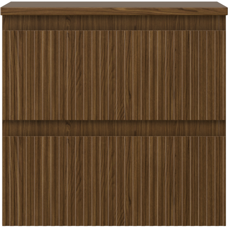 Mexen Rivel kúpeľňová skrinka pod umývadlo 50 cm s doskou, 2 zásuvky, ryhovaná, orech - 91A20-05047-2-BFFC86